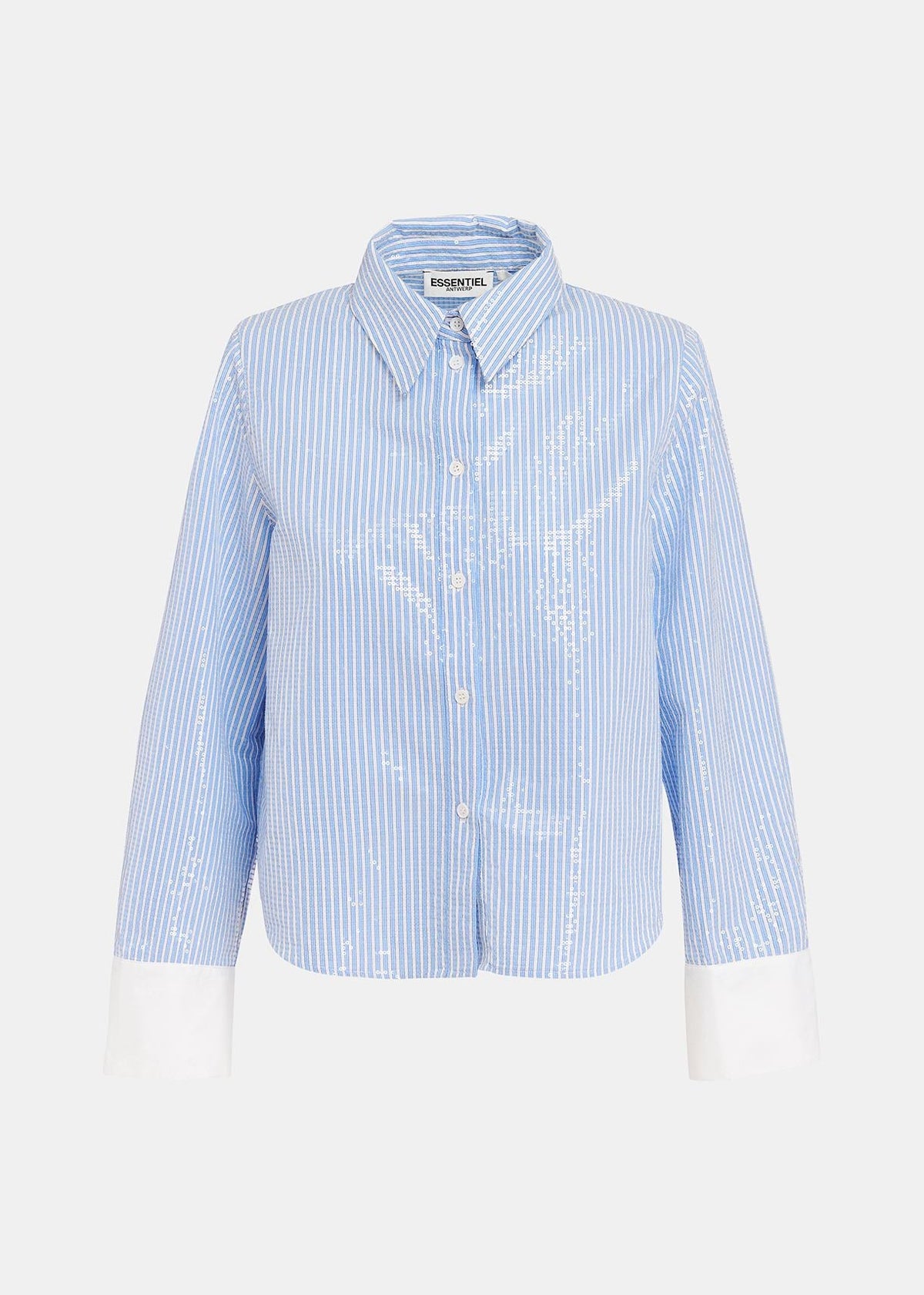 Striped sequin embellished shirt - blue & white Shirts