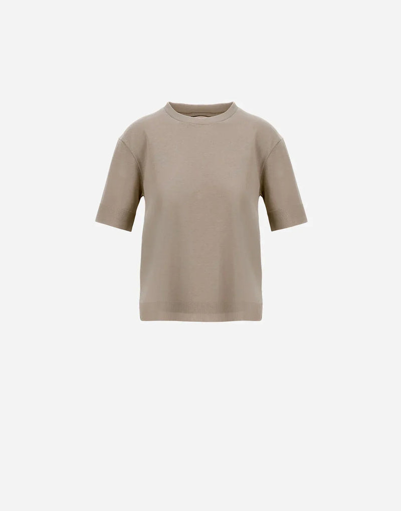 T-shirt in glam knit effect - taupe T-shirts Herno