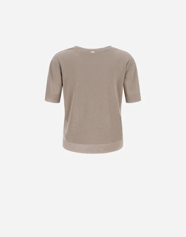 T-shirt in glam knit effect - taupe T-shirts Herno