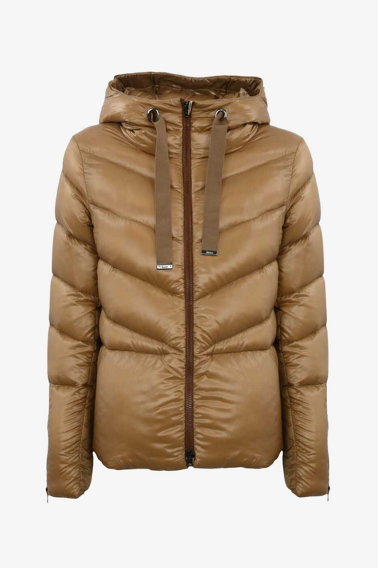 V quilted nylon hood jacket - camel Jacket HERNO