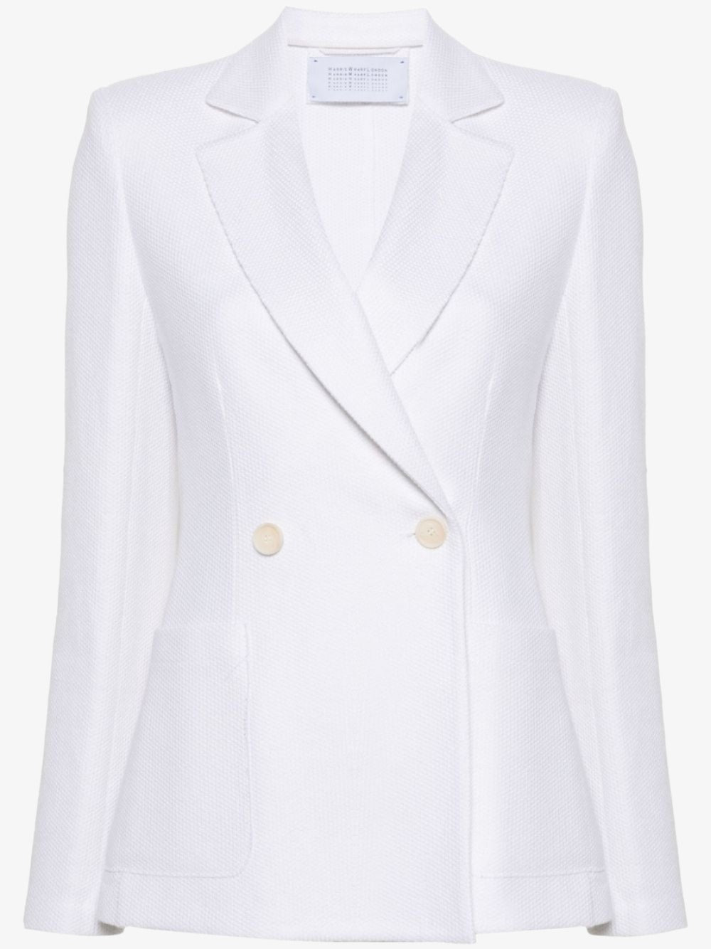 Womens double breasted blazer with shoulder pads. Loro