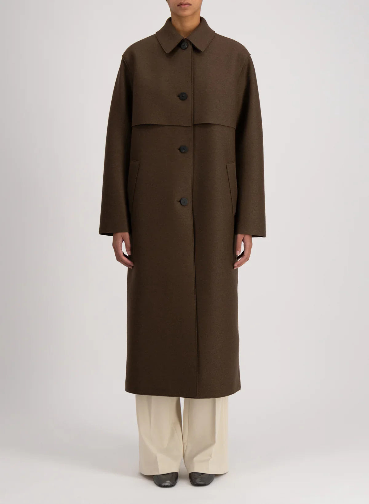 Women’s shield coat pressed wool - teddy brown Tailored