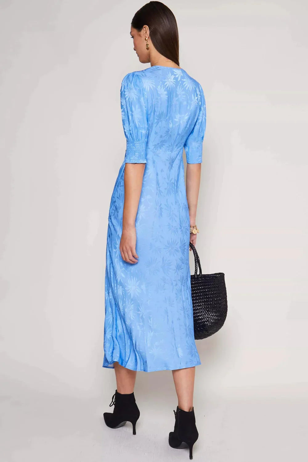 Zadie Dress - Daisy Jacquard Blue Dresses RIXO