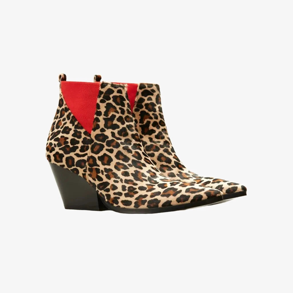 Leopard short boots best sale