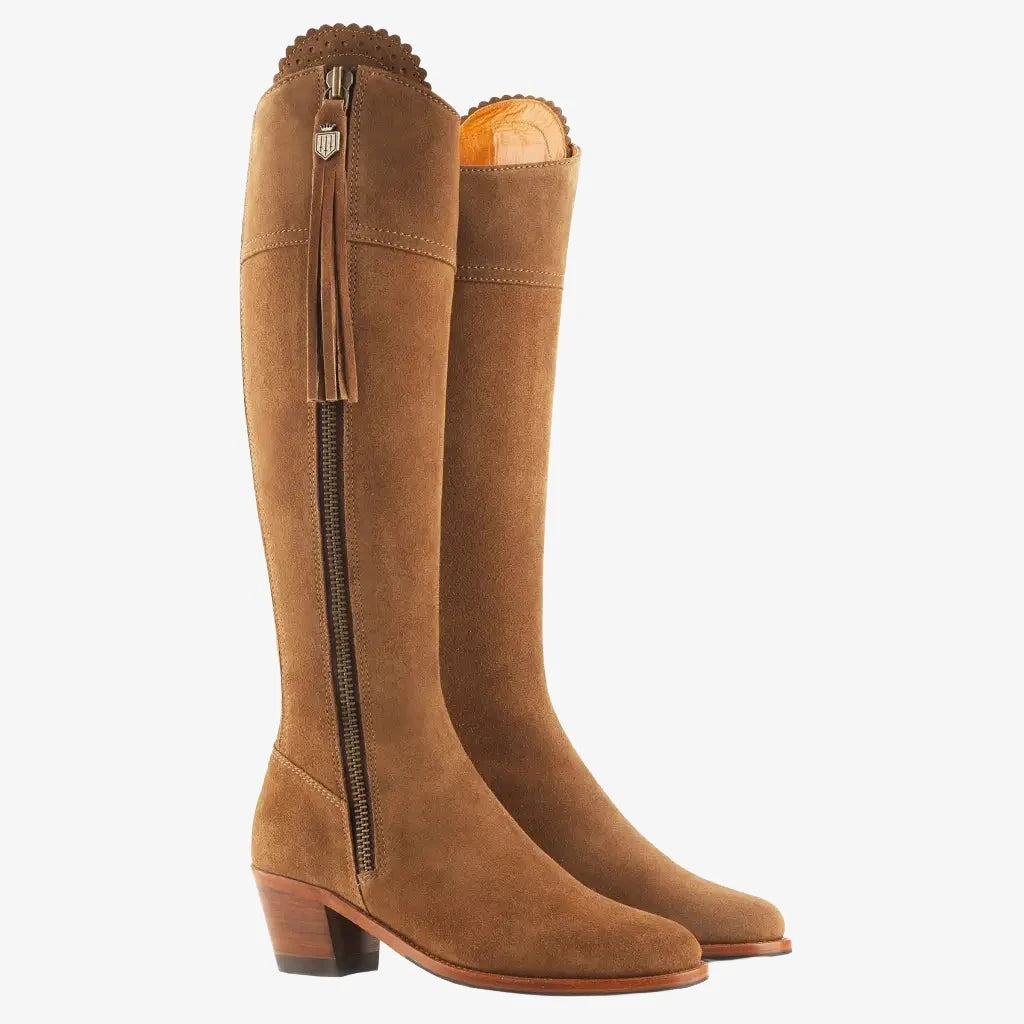 Heeled Regina - Tan Suede Tall Boots FAIRFAX & FAVOR