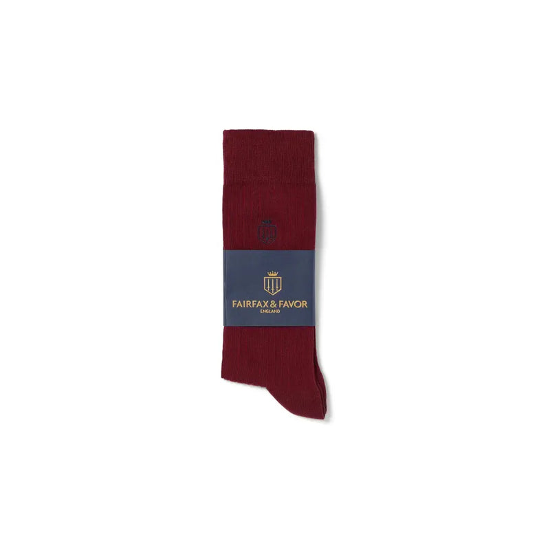 Mens Socks - Burgundy Socks FAIRFAX & FAVOR