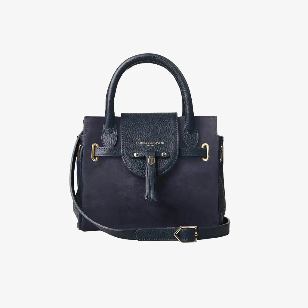 Mini Windsor Bag - Navy Suede Bags & Purses FAIRFAX & FAVOR