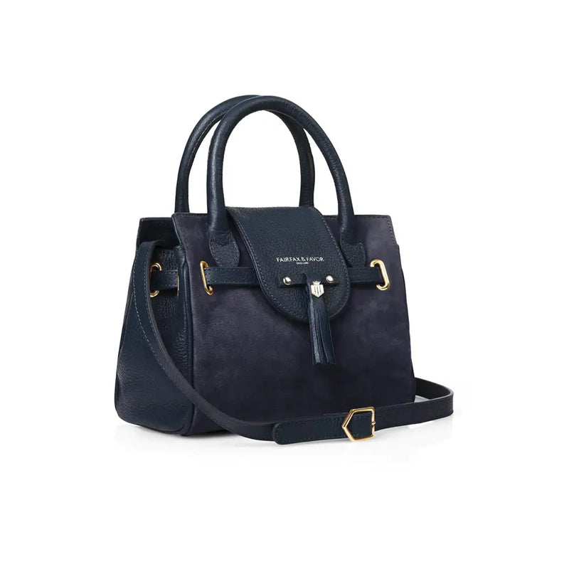 Mini Windsor Bag - Navy Suede Bags & Purses FAIRFAX & FAVOR