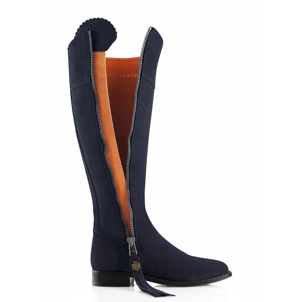 Regina Suede Boot - Navy Tall Boots FAIRFAX & FAVOR