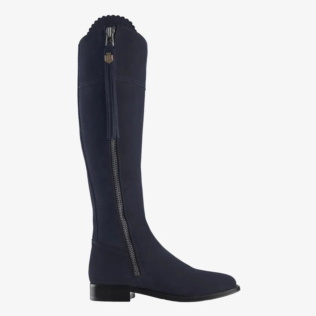 Regina Suede Boot - Navy Tall Boots FAIRFAX & FAVOR