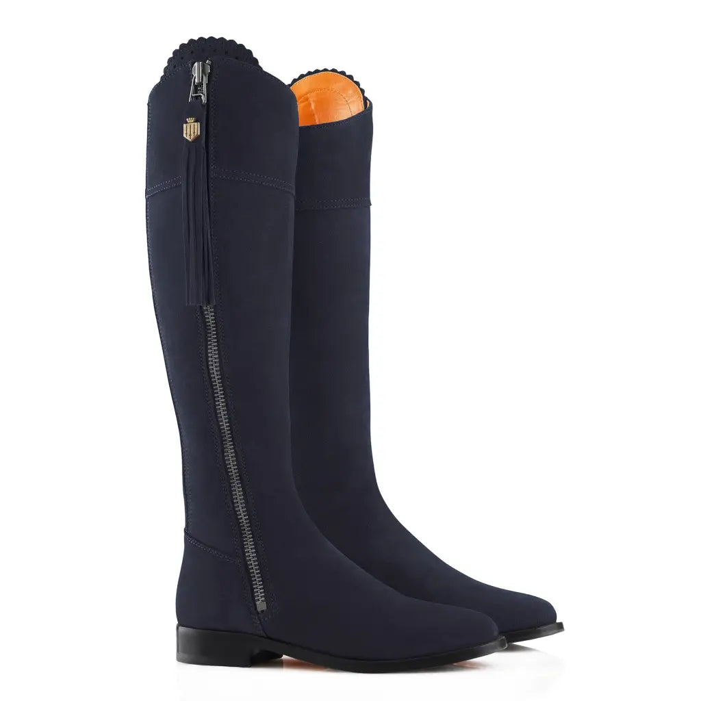 Regina Suede Boot - Navy Tall Boots FAIRFAX & FAVOR