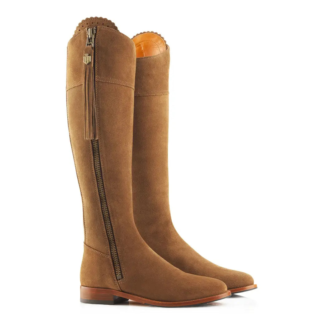 Regina Suede Boot - Tan Tall Boots FAIRFAX & FAVOR