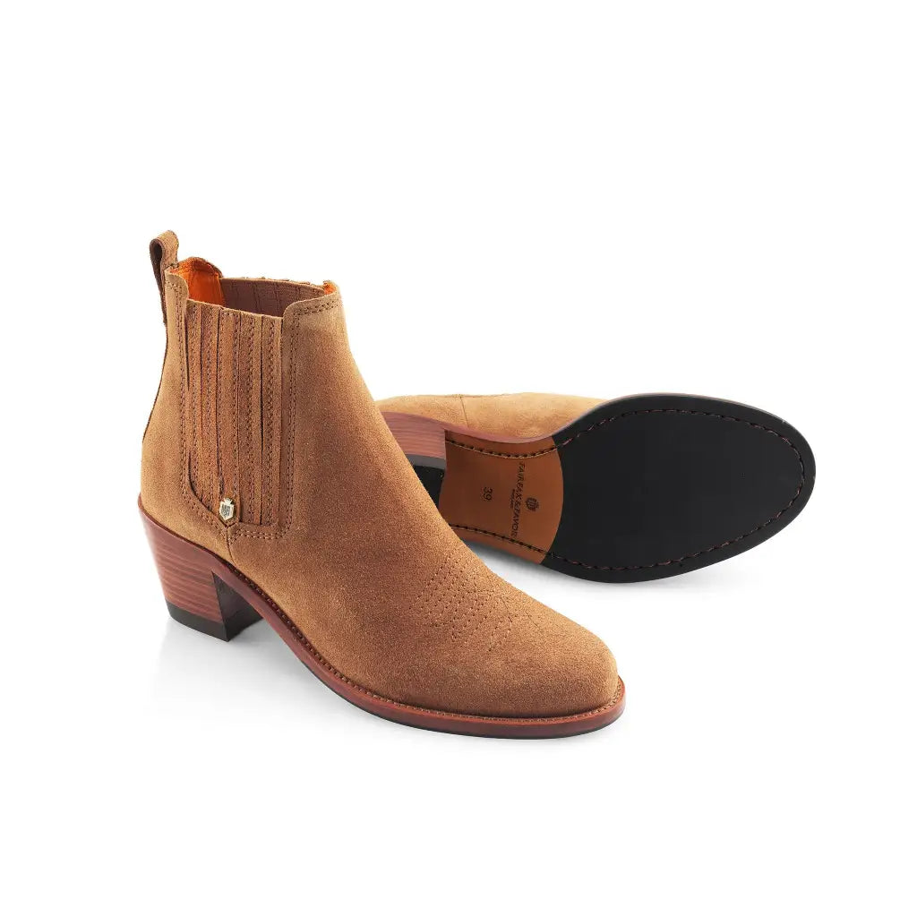 Rockingham Ankle Boot - Tan Suede Short Boots FAIRFAX &