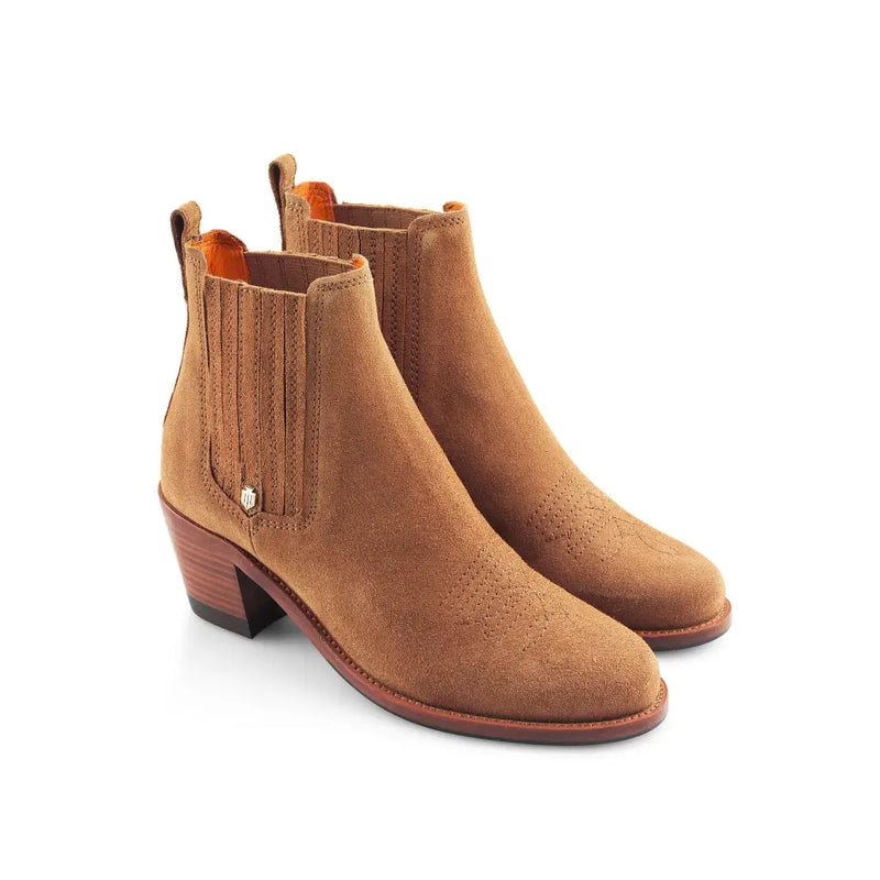 Rockingham Ankle Boot - Tan Suede Short Boots FAIRFAX &