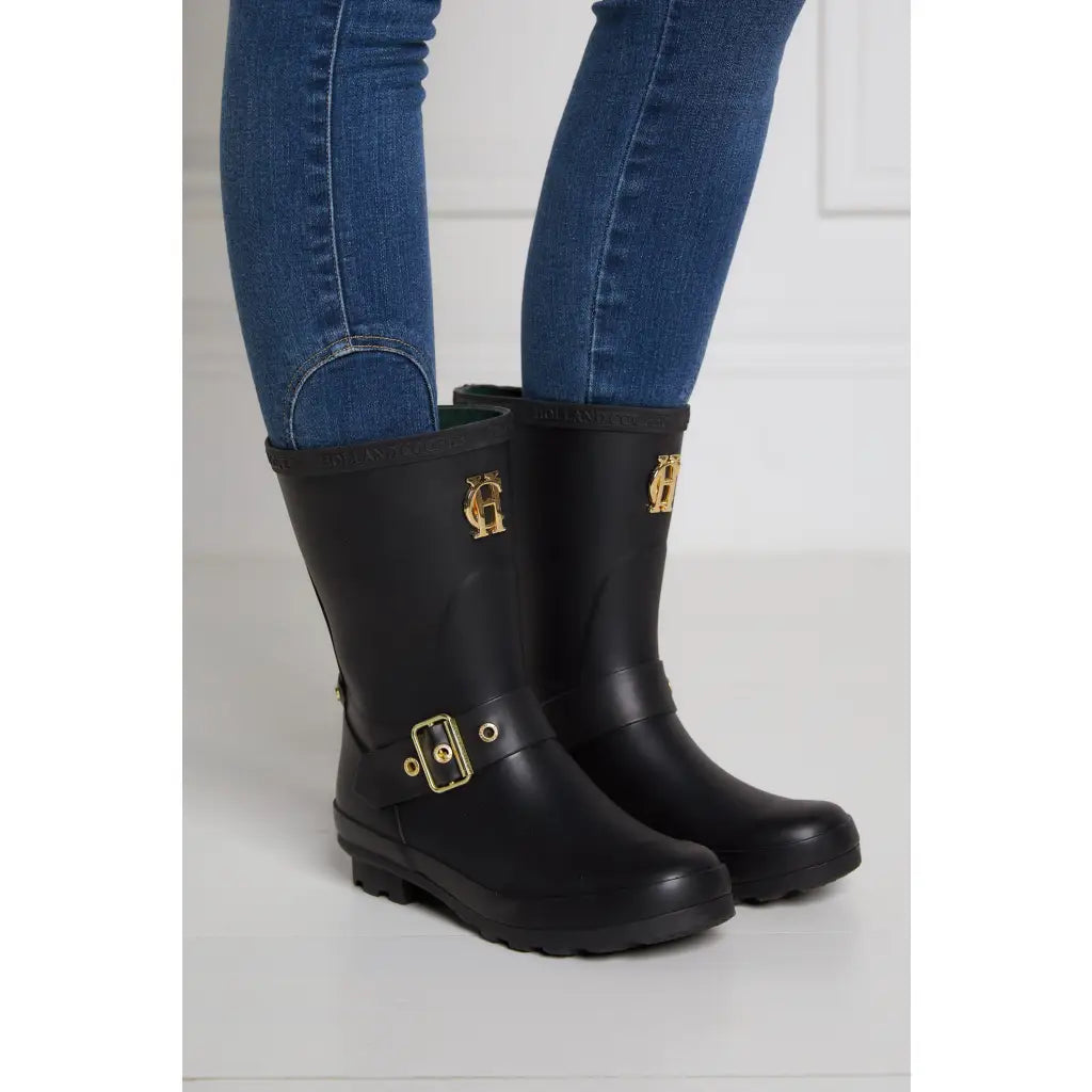 Short Zip Chelsea Wellington Boot - Matte Black Wellington