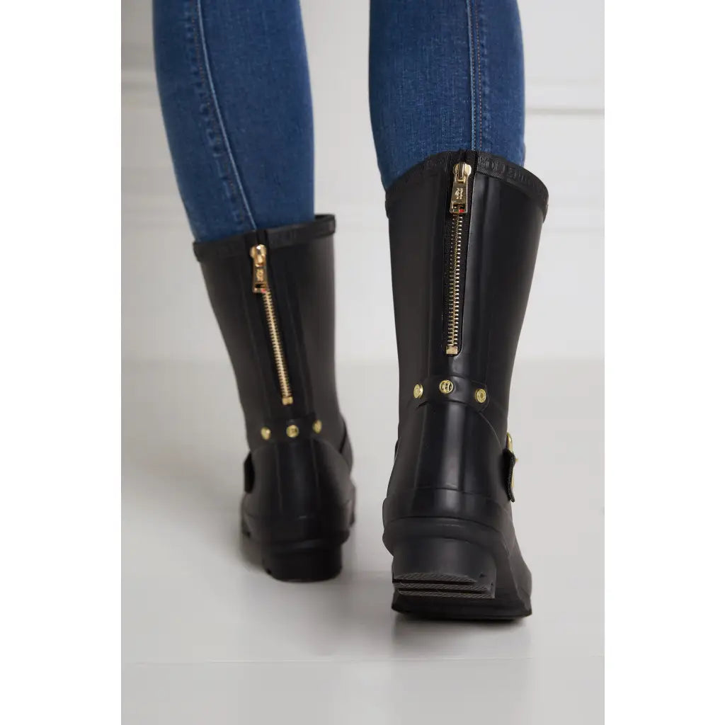 Short Zip Chelsea Wellington Boot - Matte Black Wellington