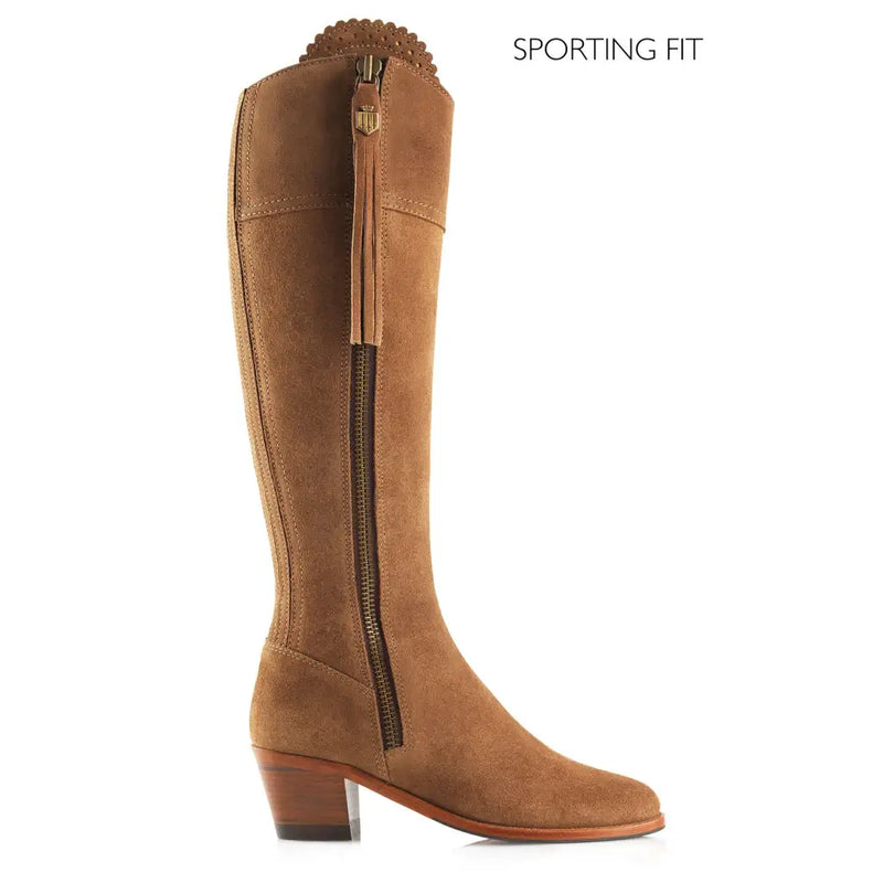 Sporting Fit Heeled Regina - Tan Suede Tall Boots FAIRFAX &