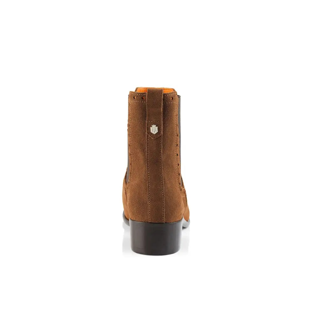 The Brogued Chelsea - Tan Suede Short Boots FAIRFAX & FAVOR