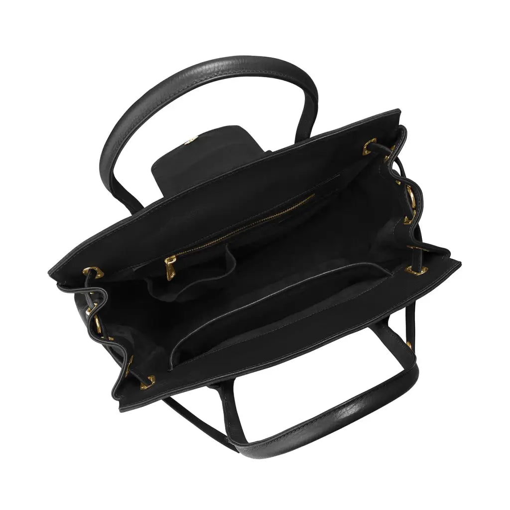 Windsor Handbag - Black Suede Bags & Purses FAIRFAX & FAVOR