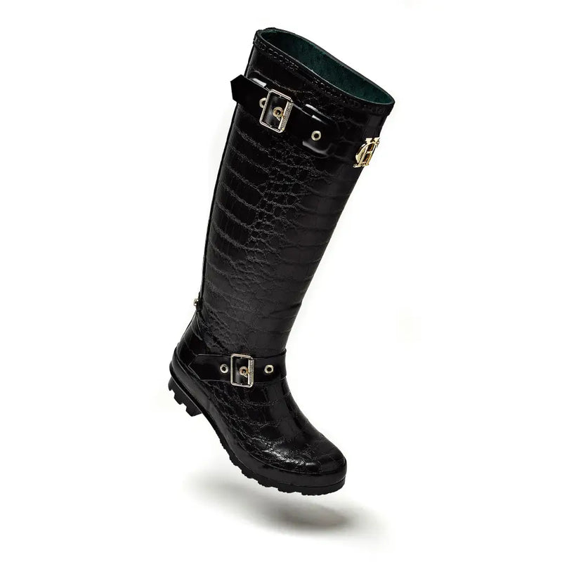 Zip Chelsea Wellington - Black Croc Wellington Boots HOLLAND