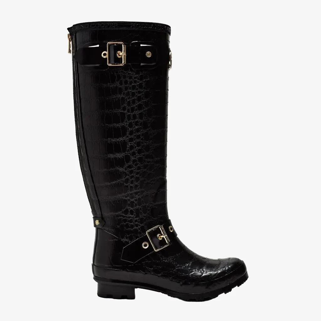 Zip Chelsea Wellington - Black Croc Wellington Boots HOLLAND