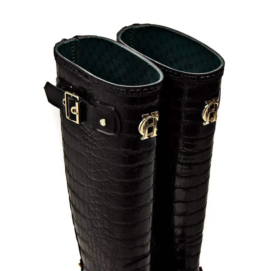 Zip Chelsea Wellington - Black Croc Wellington Boots HOLLAND