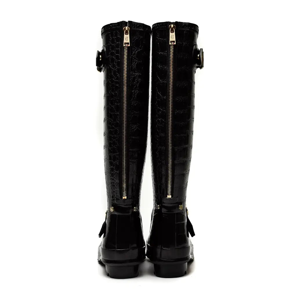 Zip Chelsea Wellington - Black Croc Wellington Boots HOLLAND