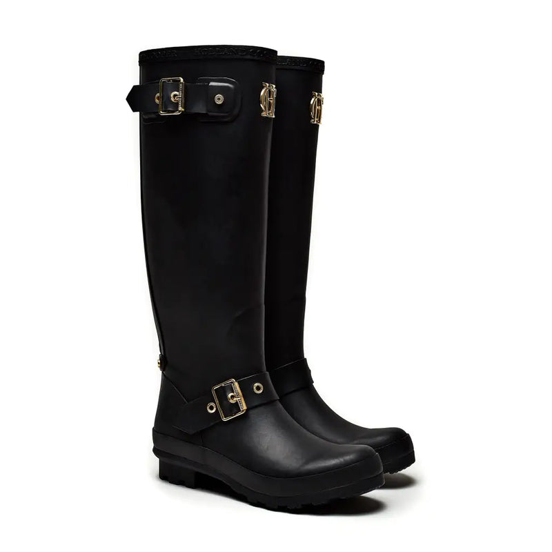 Zip Chelsea Wellington - Matte Black Wellington Boots